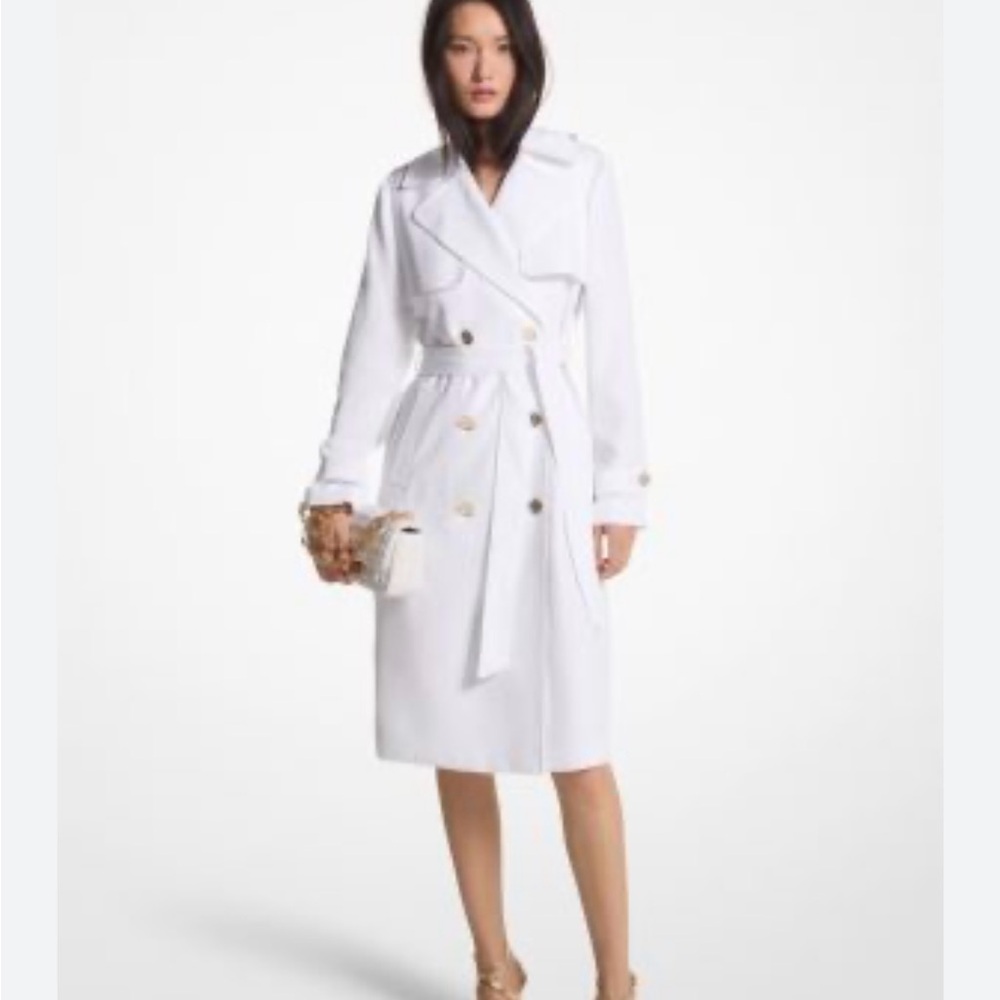 Michael Kors Elegant White Trench Coat